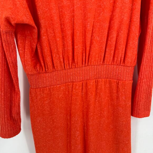 Anthropologie Daily Practice Cowl Neck Midi Dress Burnt Orange Size Medium - Picture 5 of 8